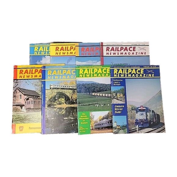 Railpace News magazine Lot of (8) 1984‎ - 1991 Issues Vintage Train Locomotive - Picture 1 of 10